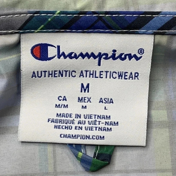 Champion Men’s Packable Jacket Plaid New - Picture 7 of 13